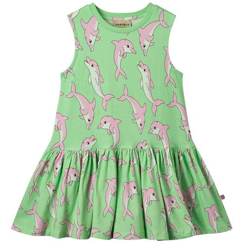 Småfolk Dolphins Ærmeløs Kjole Minty Green Tea | Grønn | 3-4 years
