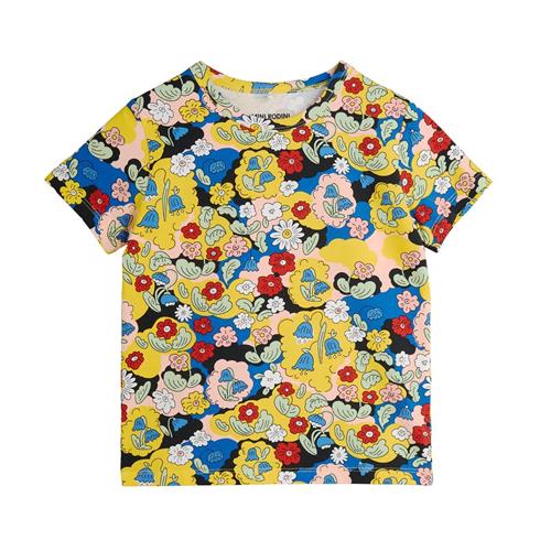 Mini Rodini GOTS Flowers Aop Kortærmet T-shirt Multi | Gul | 80/86 cm