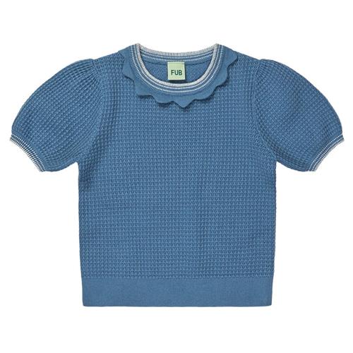 FUB Strikket Kortærmet Top Washed Indigo | Blå | 120 cm