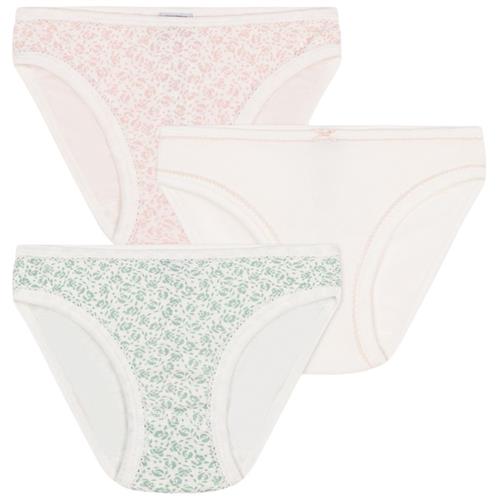 Petit Bateau Flowers 3-pak Bomuldstrusser Marshmallow | Hvid | 6 years