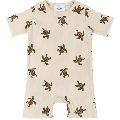 The New Siblings GOTS Owen Ribbet Jumpsuit White Swan Aop | Hvid | 80 cm