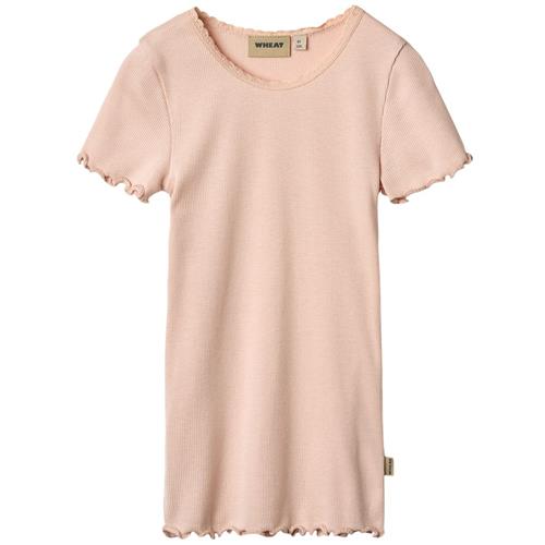Wheat Katie Ribbet T-shirt Powder | Lyserød | 128 cm