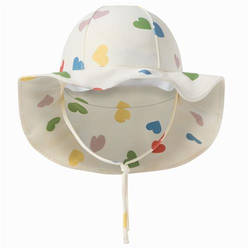 Kuling Falsterbo UV-solhat Rainbow Hearts | Hvid | 48/50 cm