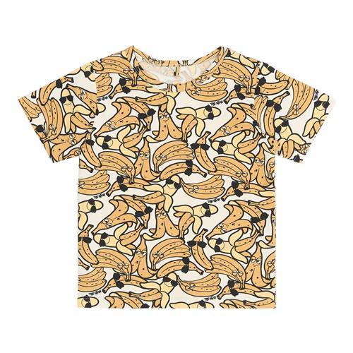 The New Siblings GOTS Oscar Tee White Swan Aop | Hvid | 98 cm