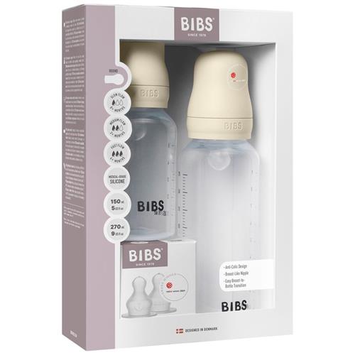 BIBS BIBS Grow And Flow Sutteflaskesæt I Silikone 150 Ml / 270 Ml Ivory | Hvid | 0-3