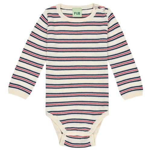 FUB Strikket Baby Body Ecru/dark Navy | Marine blå | 68 cm