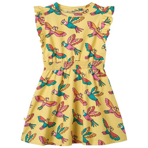 Småfolk Parrots Ærmeløs Kjole Custard | Gul | 4-5 years