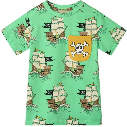 Småfolk Pirate Ships T-shirt Minty Green Tea | Grønn | 5-6 years