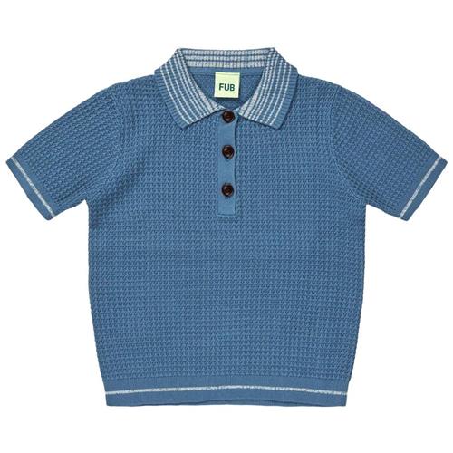 FUB Strikket Polotrøje Washed Indigo | Blå | 80 cm
