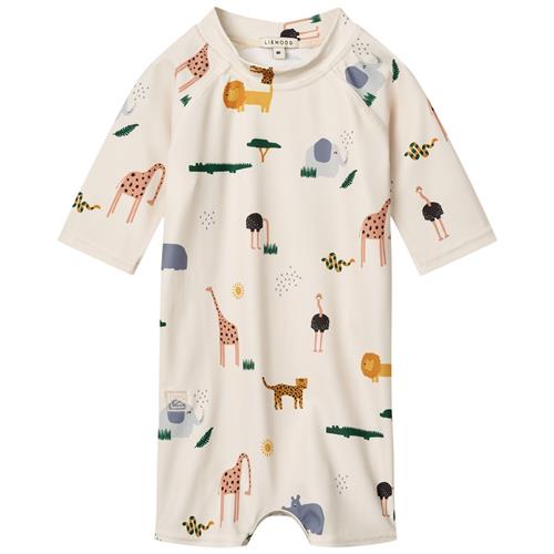 Liewood Thor Kortærmet UV-badedragt Til Babyer Safari Sandy Mix 86 cm  Creme  86 cm  Unisex