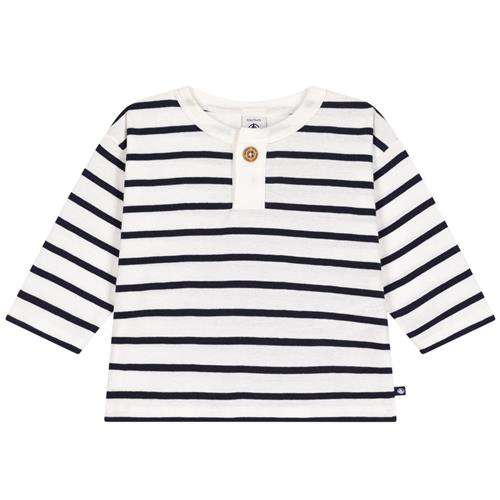 Petit Bateau Langærmet T-shirt I Bomuld Marshmallow Smoking | Hvid | 12 months