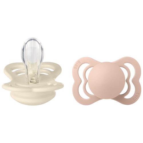 BIBS 2-Pack BIBS Supreme Sut Af Silikone Ivory / Blush | Lyserød | 6+ months