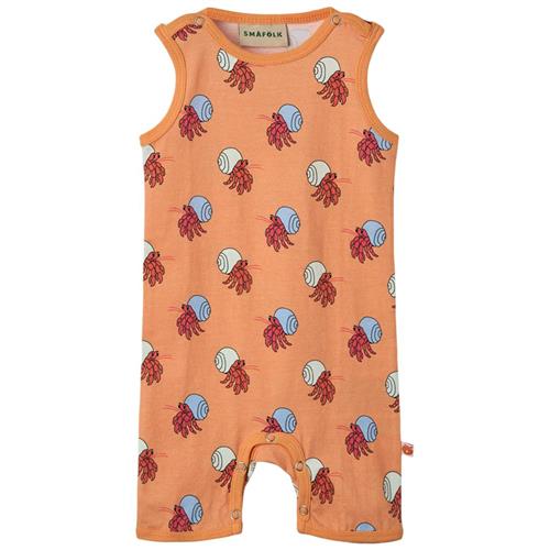 Småfolk Hermit Crabs Ærmeløs Onesie Papaya | Orange | 62 cm