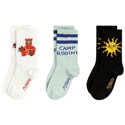 Mini Rodini GOTS Camp Rodini 3-pak Sokker Multi | Gul | 32-35 EU
