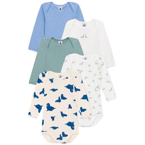 Petit Bateau 5-pak Bomuldsbodyer Vert Blanc Bleu | Grønn | 12 months