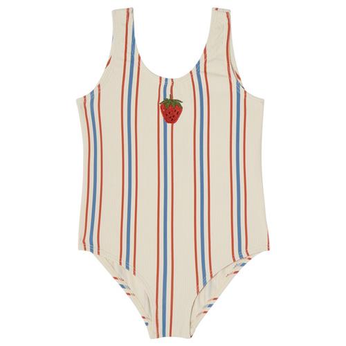 Kuling Milos UV-badedragt Blue/red Stripe | Hvid | 86/92 cm