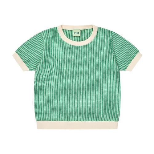 FUB Strikket Kortærmet Top Ecru/basil | Grønn | 110 cm