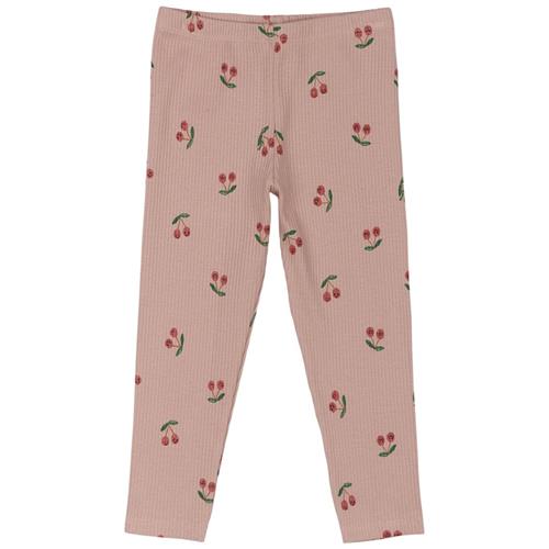 The New Siblings GOTS Oona Ribbede Leggings Adobe Rose Aop | Lyserød | 98 cm
