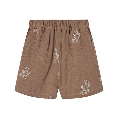 Fliink Hello Shorts Pine Bark Cactus Aop | Brun | 7 years