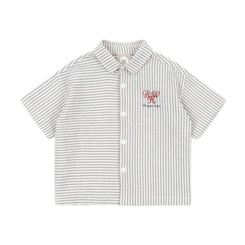 Konges Sløjd GOTS RHW X KS Duo Skjorte Stripe Blue 7-8 Y    7-8 år  mand
