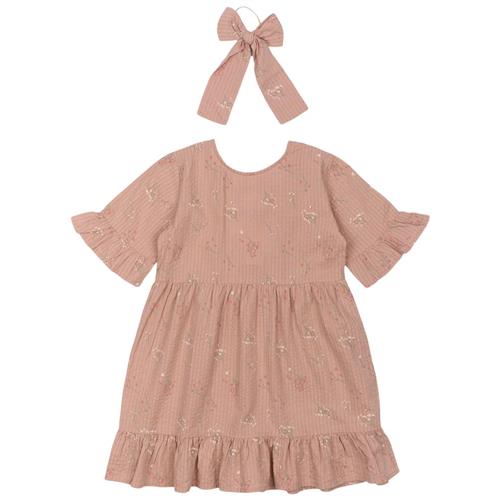The New Olinam Kjole Adobe Rose Aop | Lyserød | 5-6 years