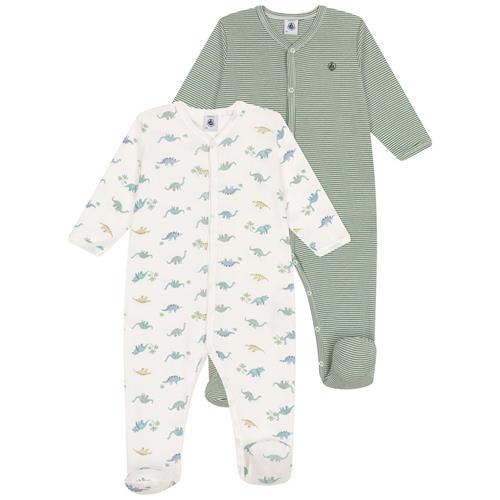 Petit Bateau 2-pak Bomuld Onesie Palmeraie Marshmallow | Hvid | 18 months