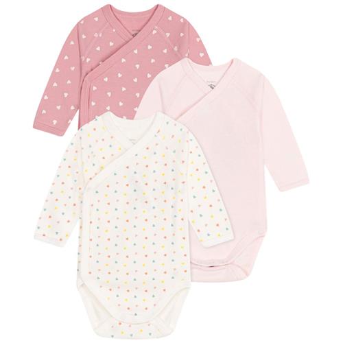 Petit Bateau 3-pak Baby-bodyer Rose Charme Marshmallow | Lyserød | 6 months