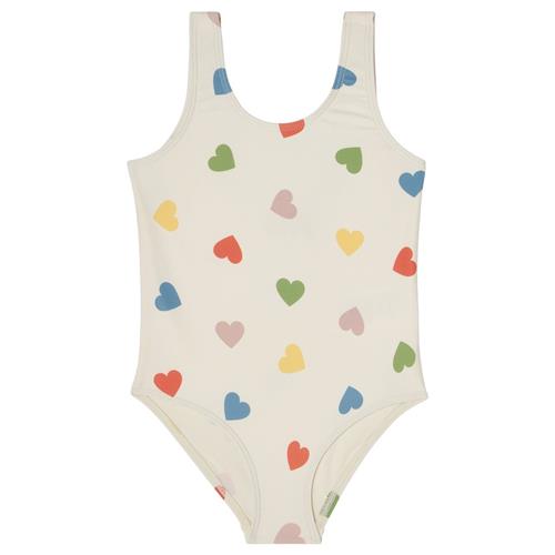 Kuling Milos UV-badedragt Rainbow Hearts | Hvid | 98/104 cm