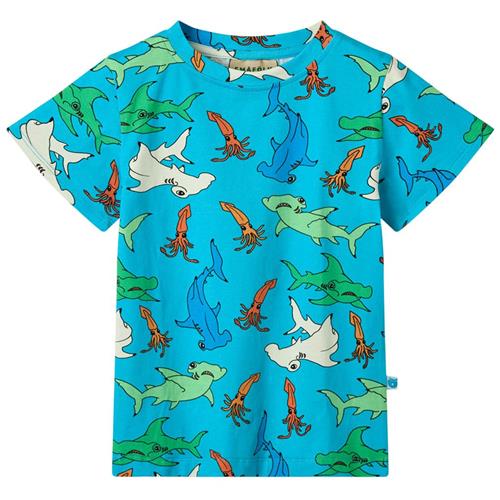 Småfolk Hammerhead Sharks T-shirt Blue Atoll | Blå | 3-4 years