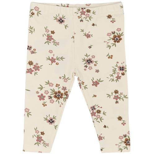 The New Siblings GOTS Olympia Leggings White Swan Aop | Hvid | 68 cm