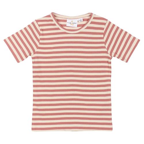 The New Siblings GOTS Uni Tee Old Rose Striped | Lyserød | 80 cm