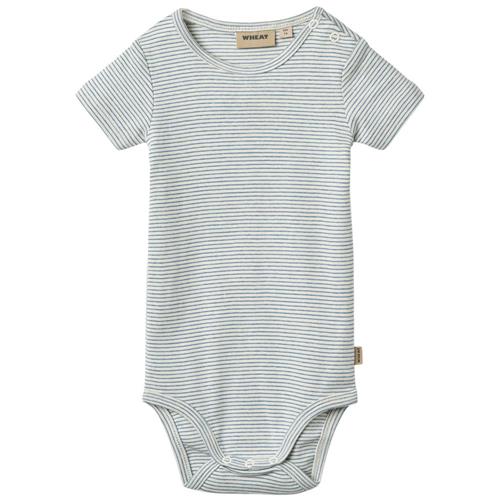 Wheat GOTS Edvald Baby Body Blue Stripe | Blå | 74 cm