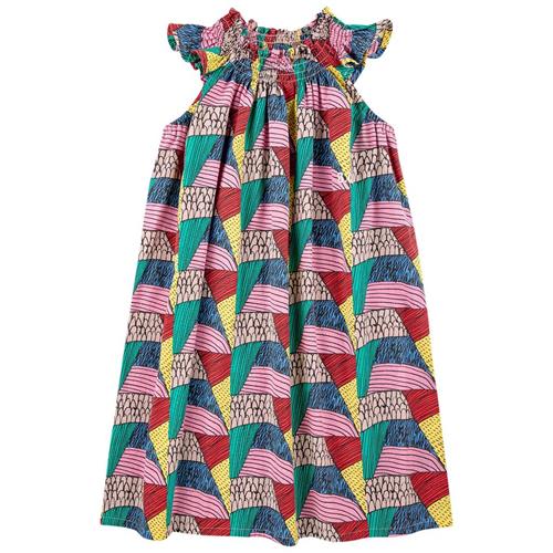 Bobo Choses Ethnic All Over Vævet Kjole Med Flæser Multicolor | Gul | 6-7 years
