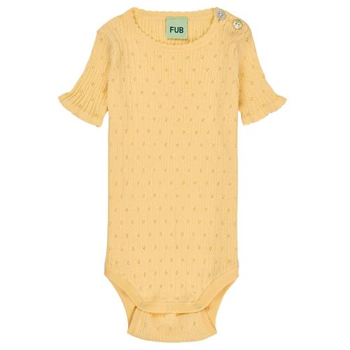 FUB Pointelle Baby Body Vanilla | Gul | 86 cm