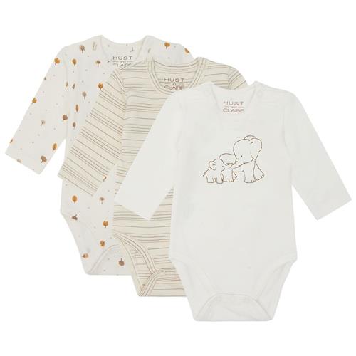 Hust&Claire Base 3-pak Baby Body Snow White | Hvid | 74 cm