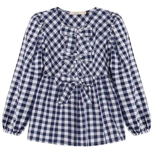 Fliink Zorro Bluse Insignia Sandshell Check | Blå | 5 years