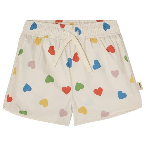 Kuling Lisbon Badeshorts Rainbow Hearts | Hvid | 122/128 cm