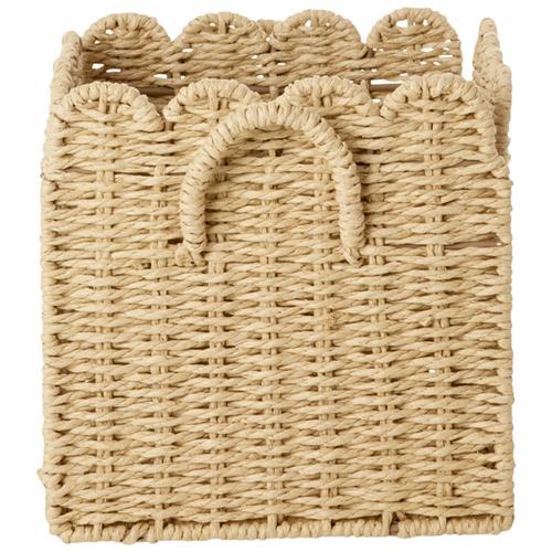 RICE A/S Small Sammenklappelig Kurv Af Papirreb Nature One Size    One Size  Unisex