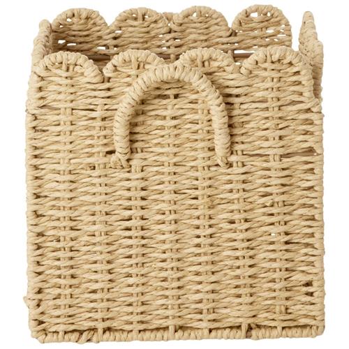 RICE Small Sammenklappelig Kurv Af Papirreb Nature | Beige | 0