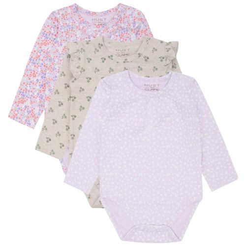 Hust&Claire Bella 3-pak Baby Body Wheat Melange | Beige | 92 cm
