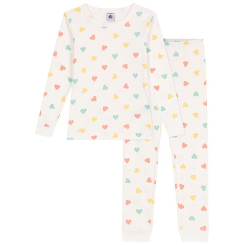 Petit Bateau Hearts Pyjamas I Bomuld Marshmallow Multicolor | Hvid | 3 years