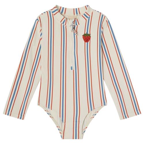 Kuling Toulon UV-badedragt Blue/red Stripe | Hvid | 122/128 cm