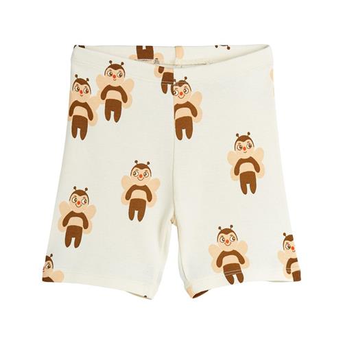 Mini Rodini GOTS Bees Aop Cykelshorts Offwhite | Hvid | 92/98 cm