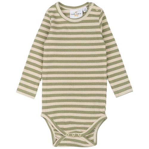 The New Siblings GOTS Uni Ribbet Baby Body Tea Striped | Grønn | 62 cm