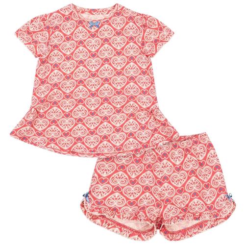 Konges Sløjd GOTS Famo Frill Sæt Lacy Lace | Rød | 2 years