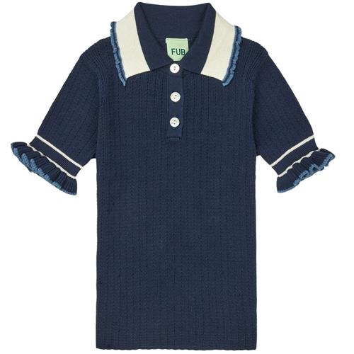 FUB Poloshirt Med Flæser Dark Navy | Marine blå | 130 cm