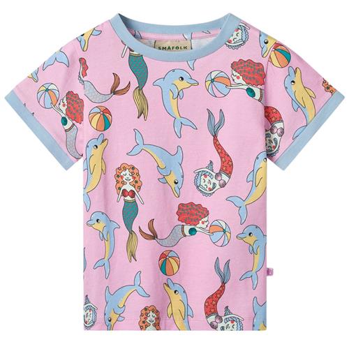 Småfolk Mermaids And Dolphins T-shirt Pink Lavender | Lyserød | 1-2 years