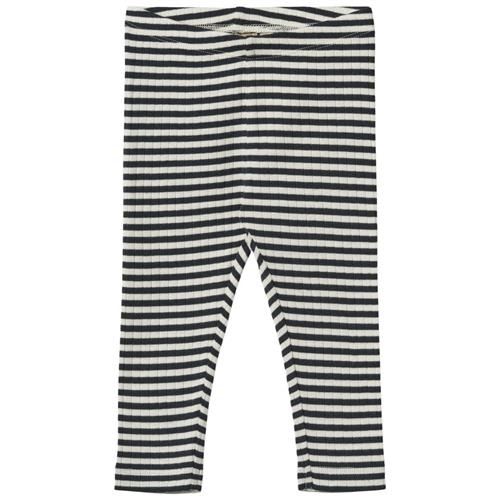 Wheat GOTS Jules Leggings I Jersey Navy Rib Stripe | Marine blå | 92 cm