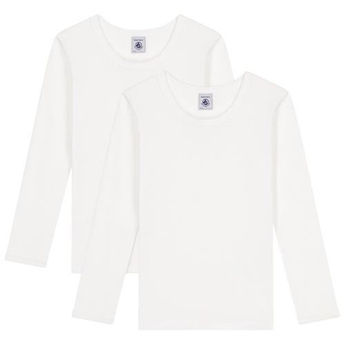 Petit Bateau 2-pak Langærmet T-shirt Ecume | Hvid | 4 years