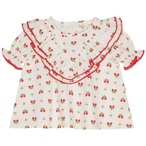 Flöss Sofia Bluse Soft White Berry 98 cm  Hvid  98 cm  kvinde